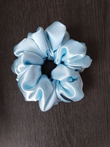 Baby Blue- Medium Satin Scrunchie