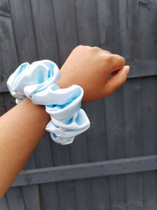 Baby Blue- Medium Satin Scrunchie