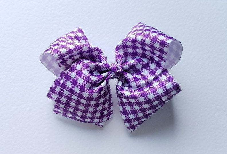 Purple Gingham - Oversized Bow