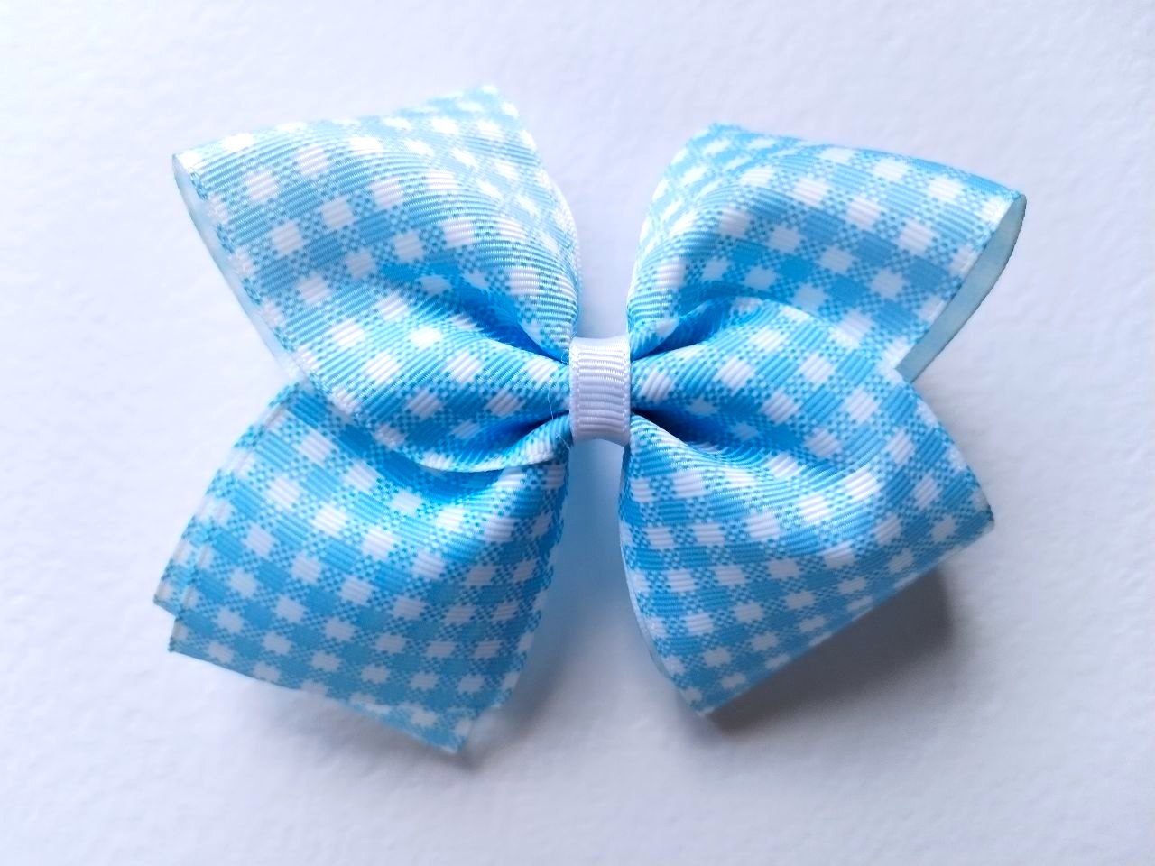 Blue Gingham- Medium Sized Bow