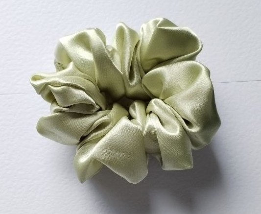 Sage- Satin Silk Scrunchie