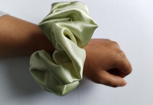 Sage- Satin Silk Scrunchie