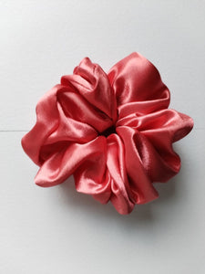 Dark Coral- Satin Silk Scrunchie