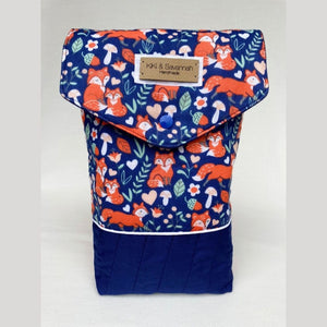 Navy Fox - Handmade Toiletry bag / Nappy Bag
