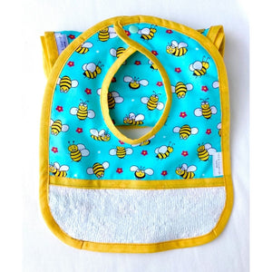 Busy Bees - Reversible Bib and Burp Cloth Set