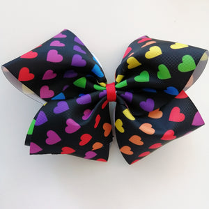 Multicoloured Hearts- Medium Sized Bow