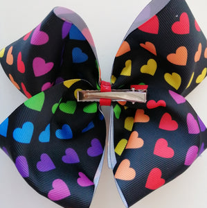 Multicoloured Hearts- Medium Sized Bow