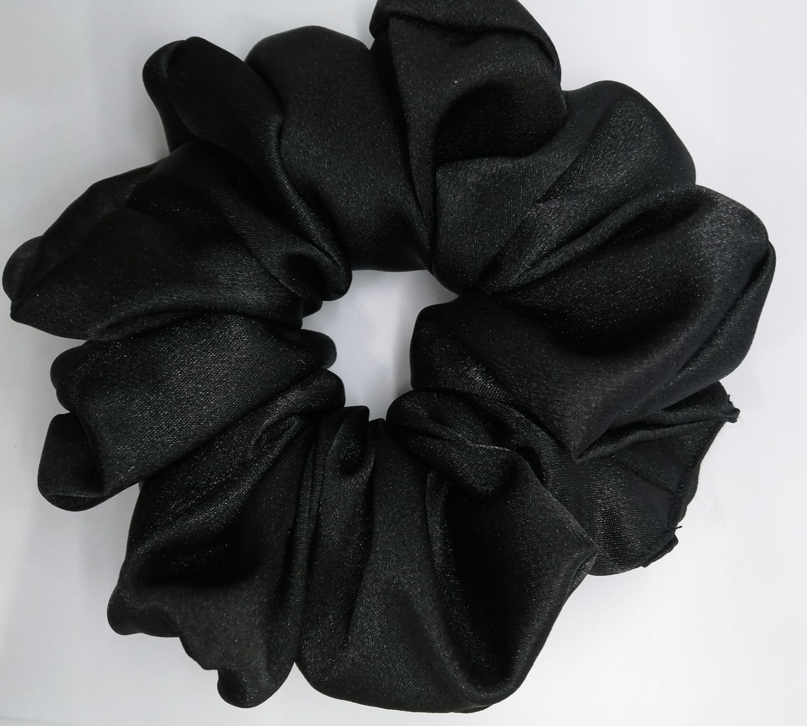 Deisy- Black Satin Silk Scrunchie