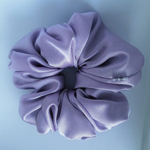 Lilly- Large Lilac Satin Silk Scrunchie